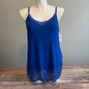 Lane Bryant Lace Trim Cami - Blue